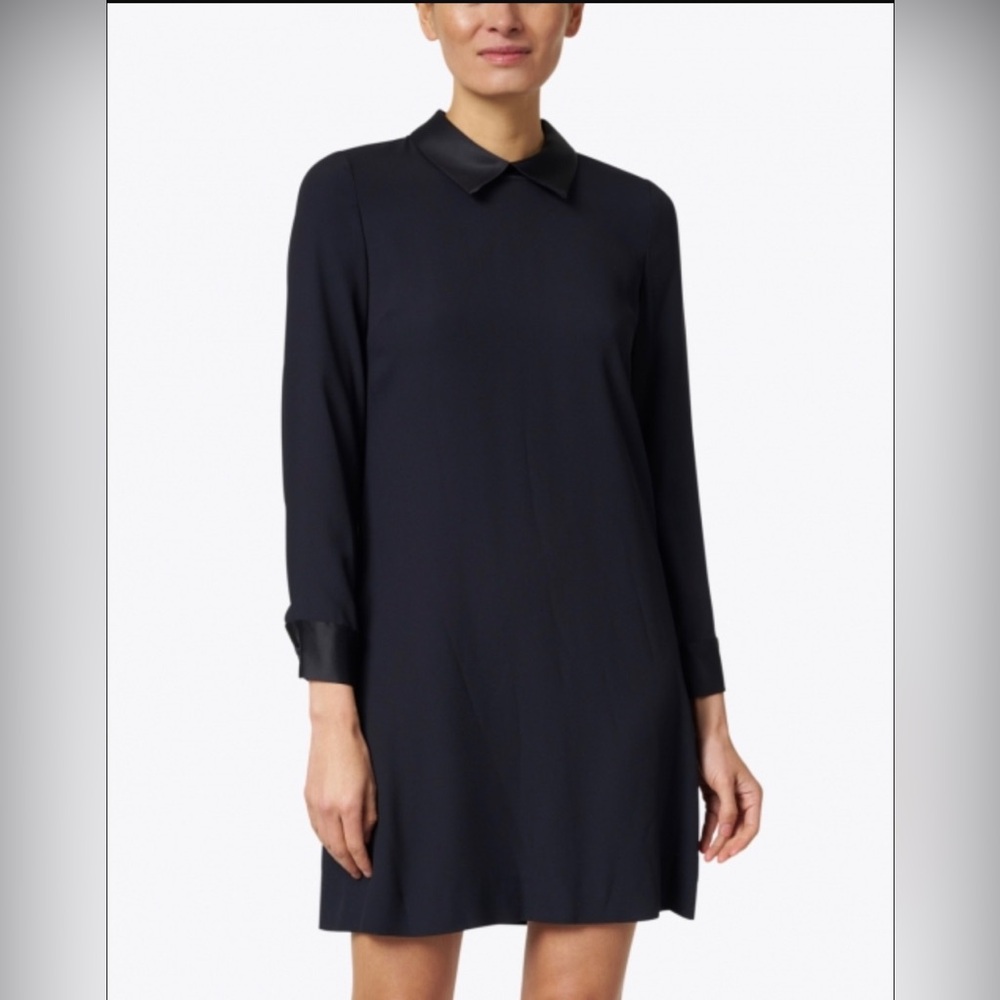 Jane Goat Karmel Dark Navy Cady Satin Dress